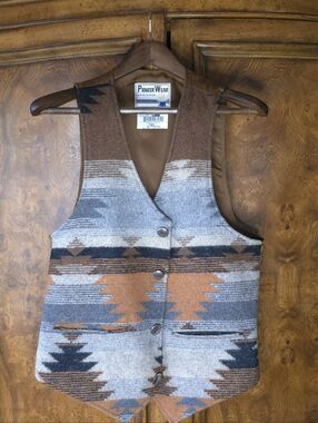 PIONEER WEAR Multi-colored, Wool-Blend Western Vest
